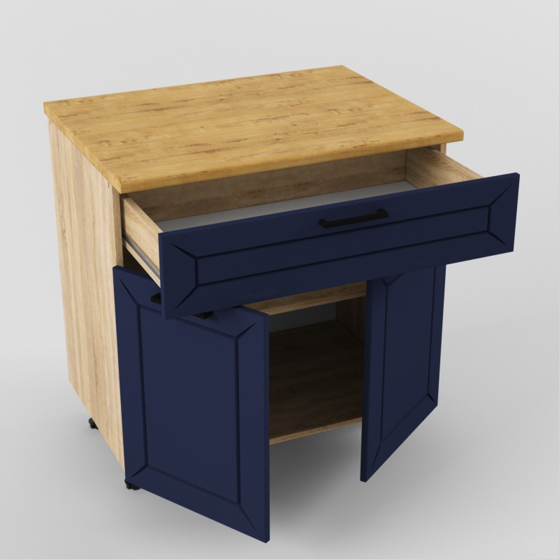 Шкаф нижний 800 1 ящик 2 двери Океания Кристалл