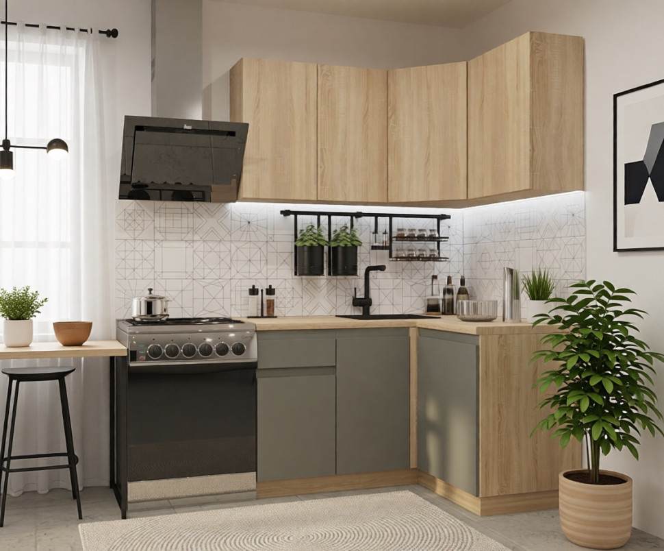 арт. 6 Лайн Дуб сонома Обсидиан - 1200х1400