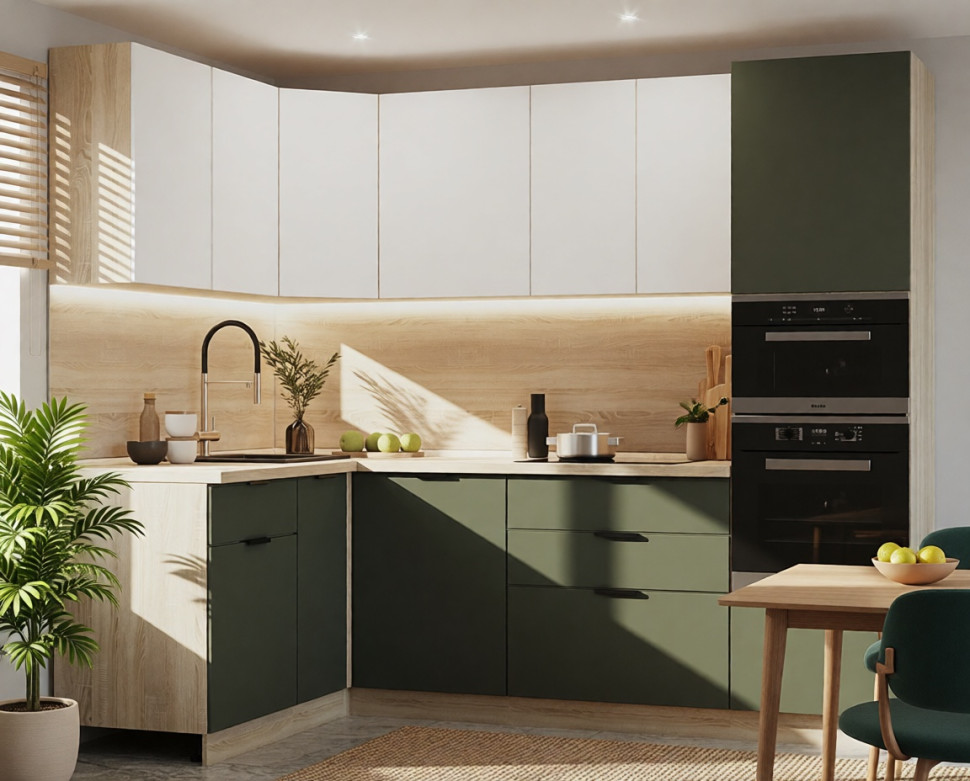 арт. 33 Фаска Шарли белый - Олива шагрень - 1600х2600