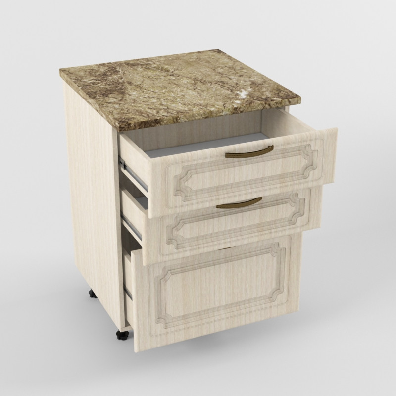 Шкаф нижний 600 3 ящика Акация