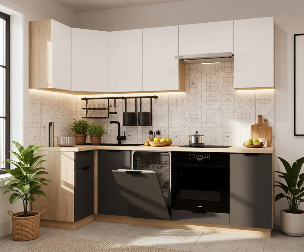 арт. 28 Фаска Шарли белый - Графит шагрень 1000х2450